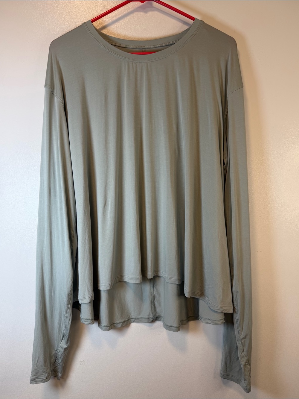 Lululemon Modal Relaxed Fit Lounge Long Sleeve Asymmetrical hem Sage Women’s 1X